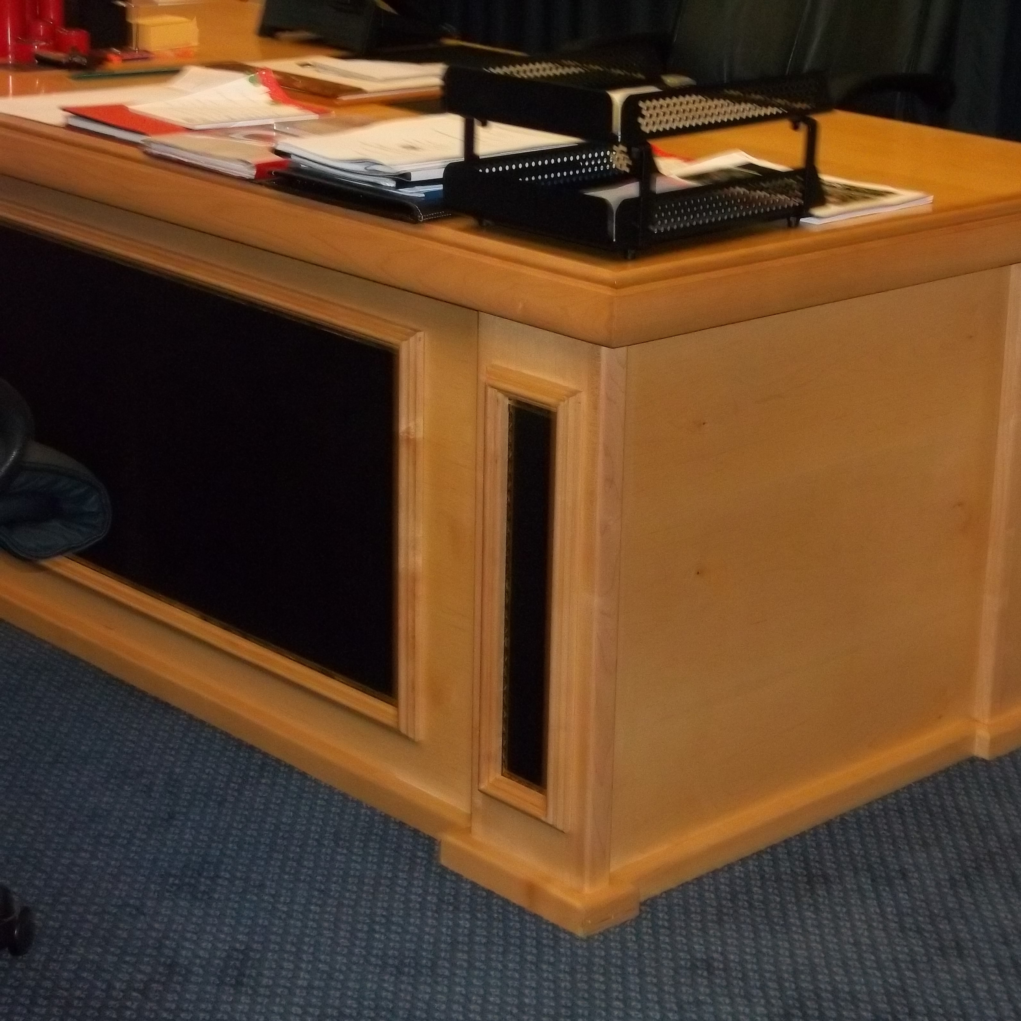 Desk executive major-desk partner's-desk solid wood leather